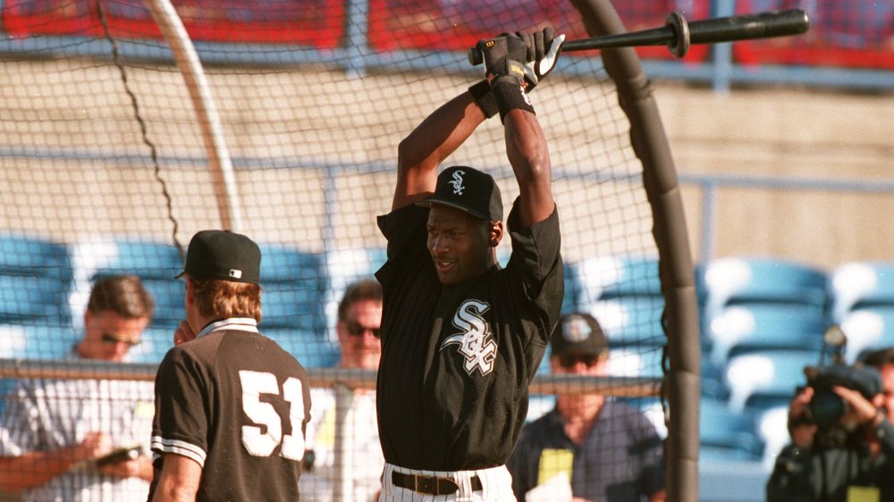 Michael Jordan nel suo primo giorno di allenamento primaverile con i Chicago White Sox 