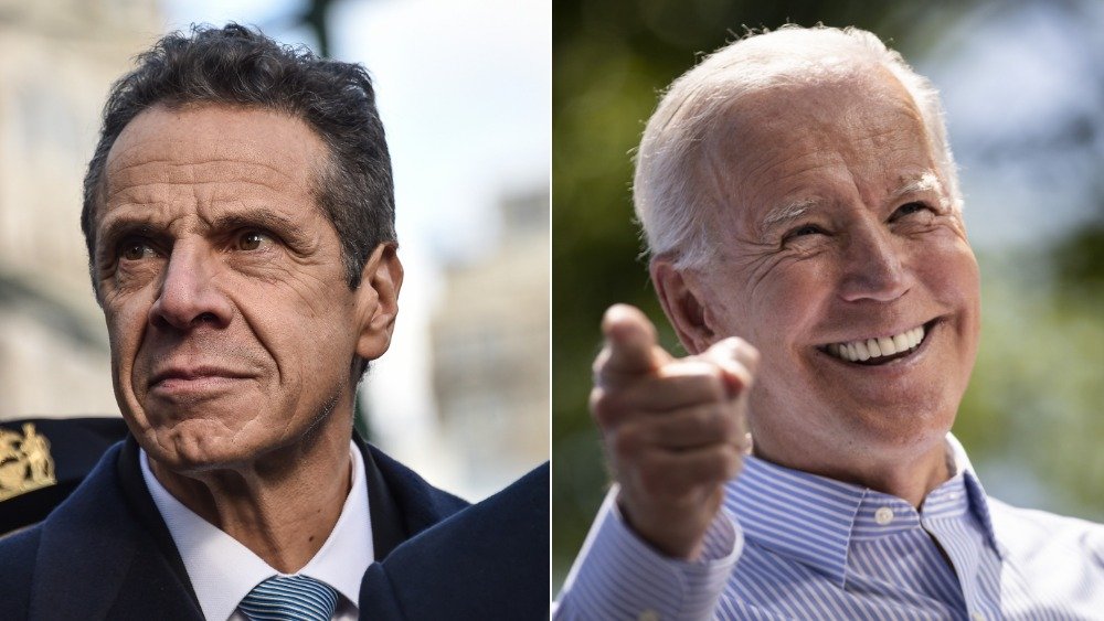 Il governatore di New York Andrew Cuomo; ex vicepresidente Joe Biden