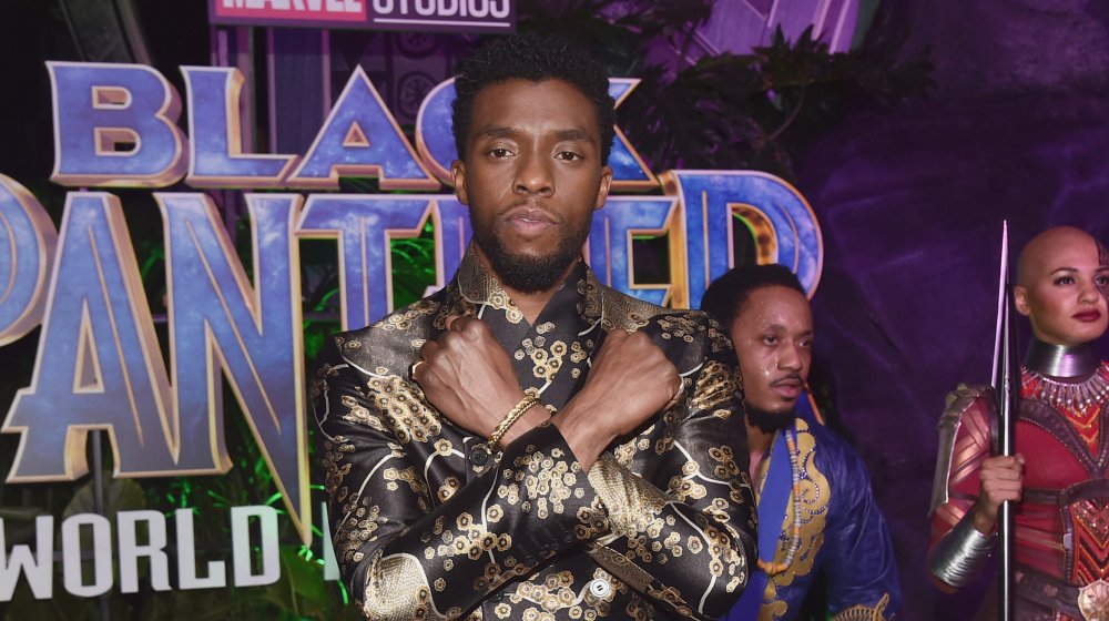 Chadwick Boseman alla prima di Black Panther