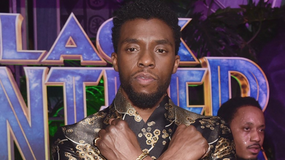 Chadwick Boseman alla prima di Black Panther 