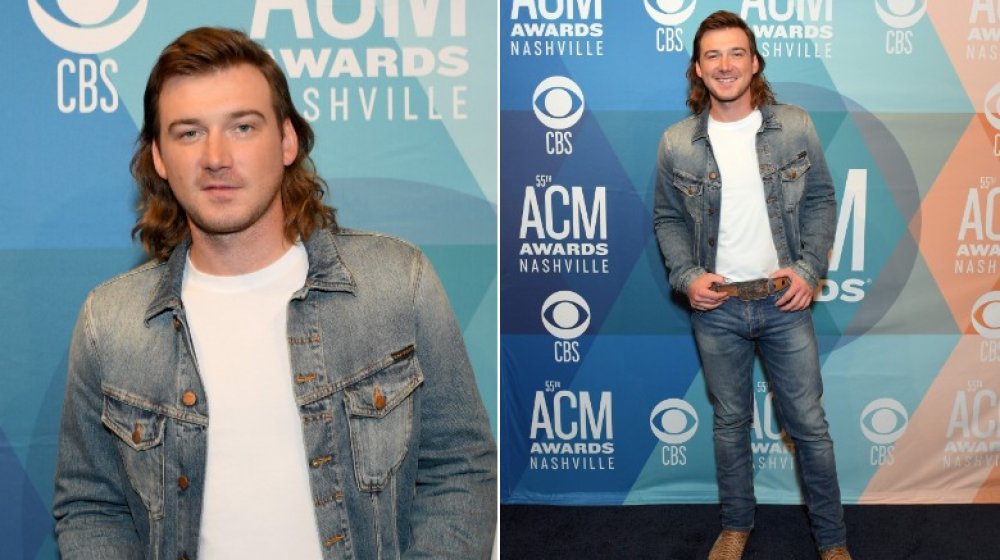 Morgan Wallen in giacca di jeans e jeans