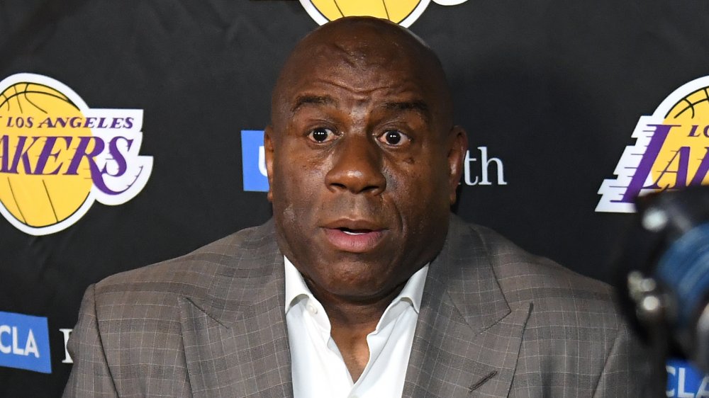 Magic Johnson parla all'evento Dei Lakers