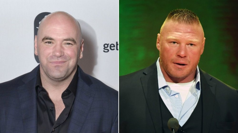 Dana White al 25o anniversario di Adweek Brand Genius Gala; Brock Lesnar alla conferenza stampa WWE nel 2019