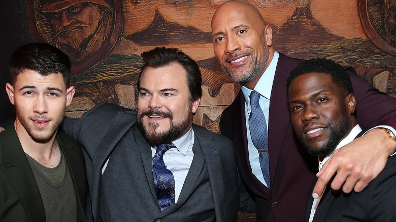 Nick Jonas, Jack Black, Dwayne "The Rock" Johnson e Kevin Hart alla prima di "Jumanji: Welcome 2 the Jungle"