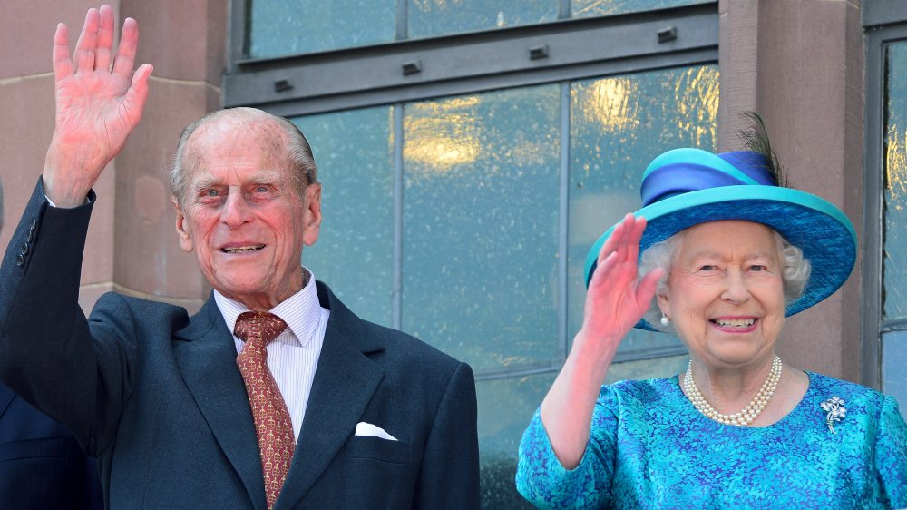 Il principe Filippo e la regina Elisabetta al Roemer City Hall di Francoforte nel 2015