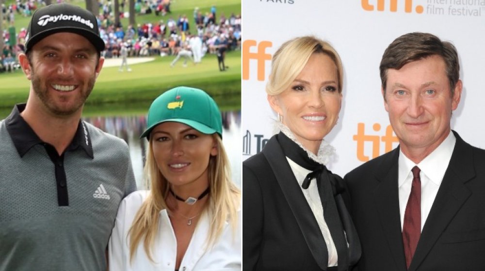 Dustin Johnson e Paulina Gretzky al Masters Tournament 2016;  Janet Jones e Wayne Gretzky al TIFF 2014