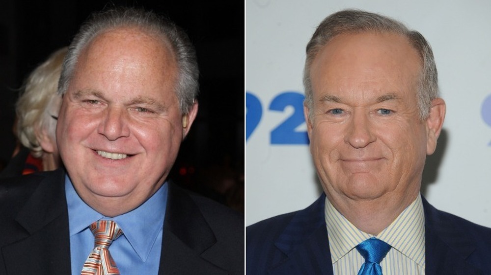 Rush Limbaugh sorride (a sinistra), Bill O'Reilly sorride (a destra)