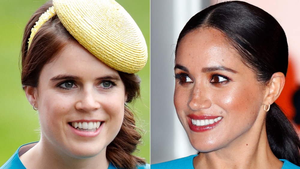 La principessa Eugenia sorride, Meghan Markle sorride