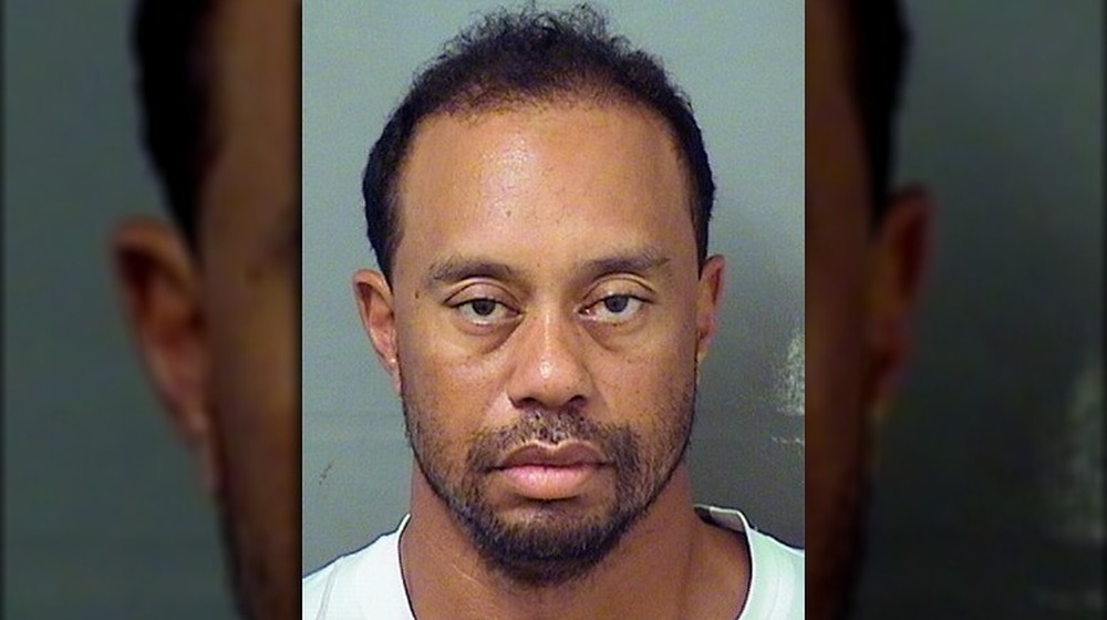 Tiger Woods posa per la sua foto segnaletica del 2017