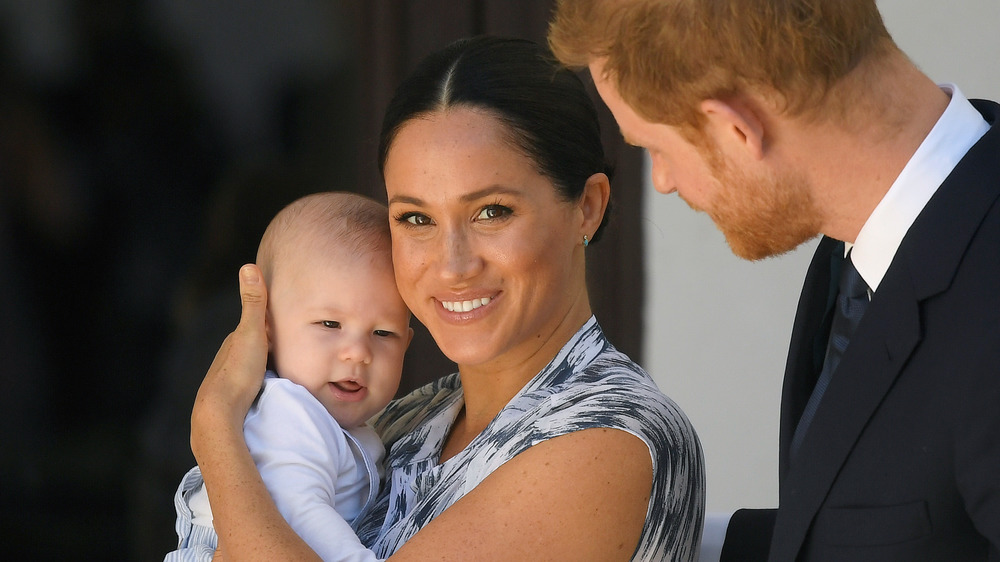 Meghan Markle, il principe Harry e Archie a un evento