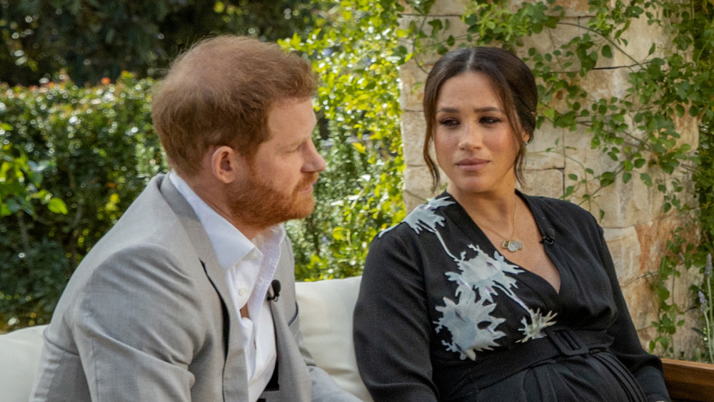 Il principe Harry e Meghan Markle con Oprah Winfrey