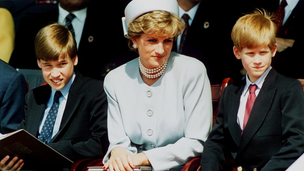 Il principe William, la principessa Diana, il principe Harry