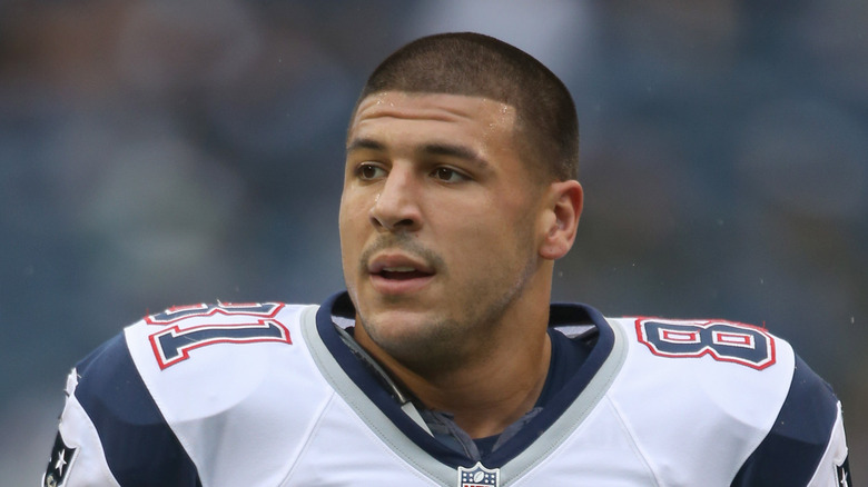 Aaron Hernandez in campo Patriots