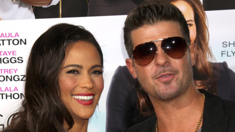 Robin Thicke e l'ex moglie Paula Patton a un evento