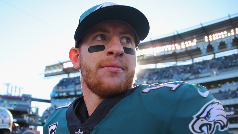 Carson Wentz dopo una sconfitta nel 2018