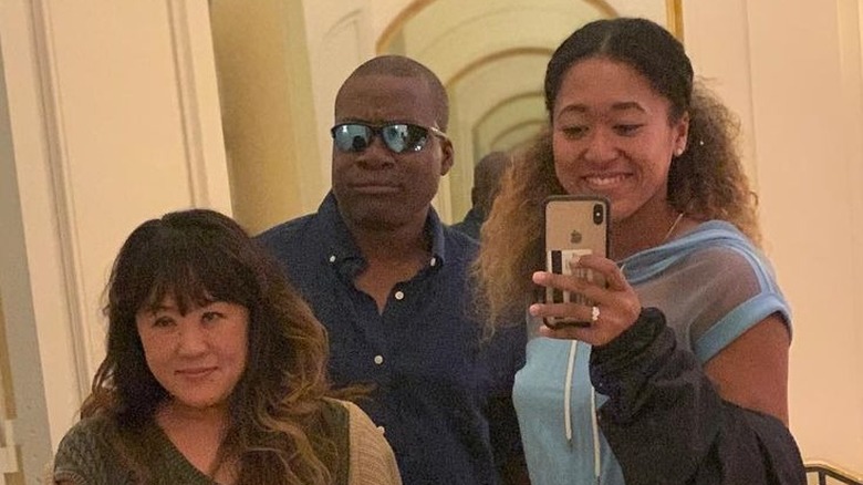 Naomi Osaka con i genitori Tamaki Osaka e Leonard Francois