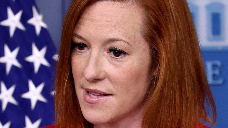 Jen Psaki durante una conferenza stampa