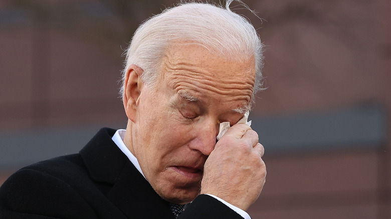 Joe Biden in lacrime