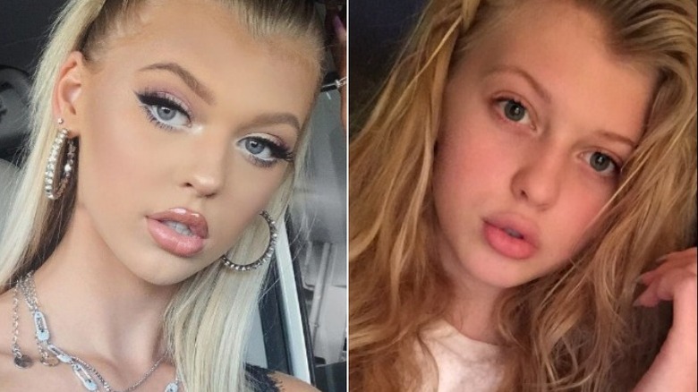 Loren Grey testa inclinabile con e senza trucco