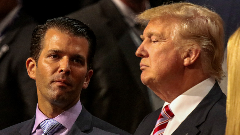 Donald Trump Jr. e suo padre fissano il vuoto