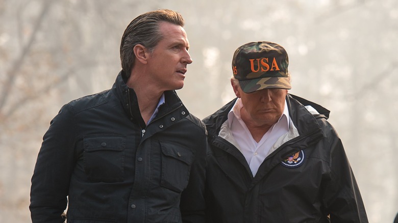 Gavin Newsom con Donald Trump