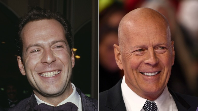 Bruce Willis, immagine divisa, sorridente