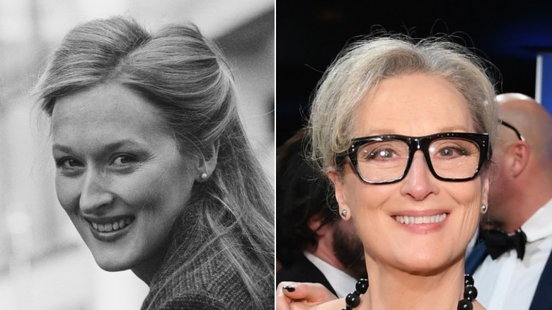La giovane e la vecchia Meryl Streep si dividono nell'immagine