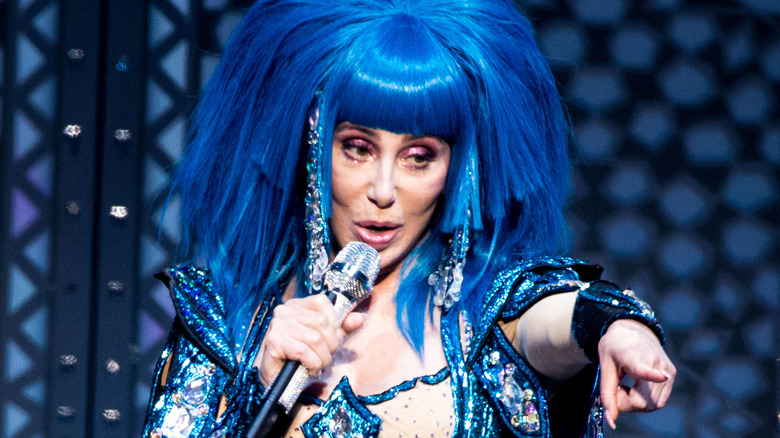 Cher si esibisce sul palco