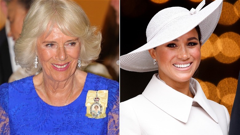 Un'immagine composita di Camilla Parker Bowles e Meghan Markle