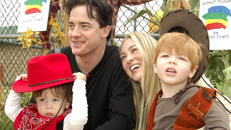 Brendan Fraser con la famiglia