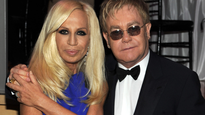Donatella Versace e Elton John