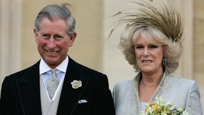 Re Carlo e Camilla sorridono