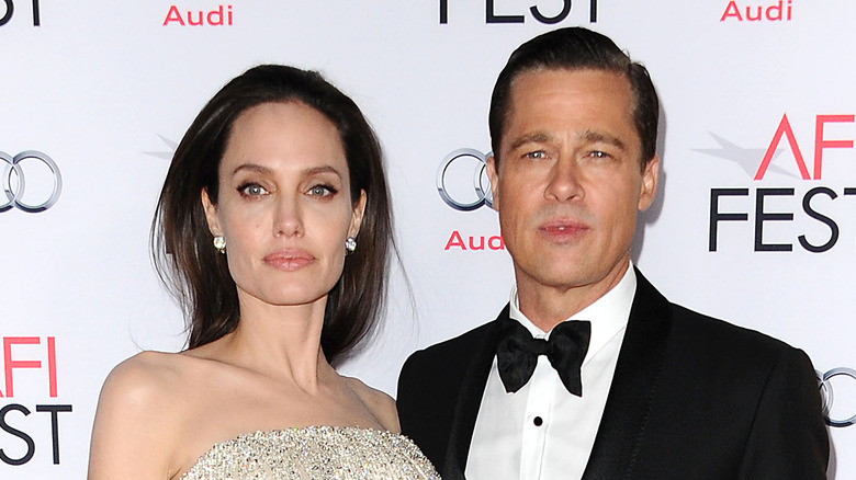 Angelina Jolie e Brad Pitt in posa