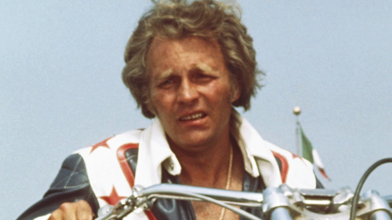 Evel Knievel in moto nel 1973