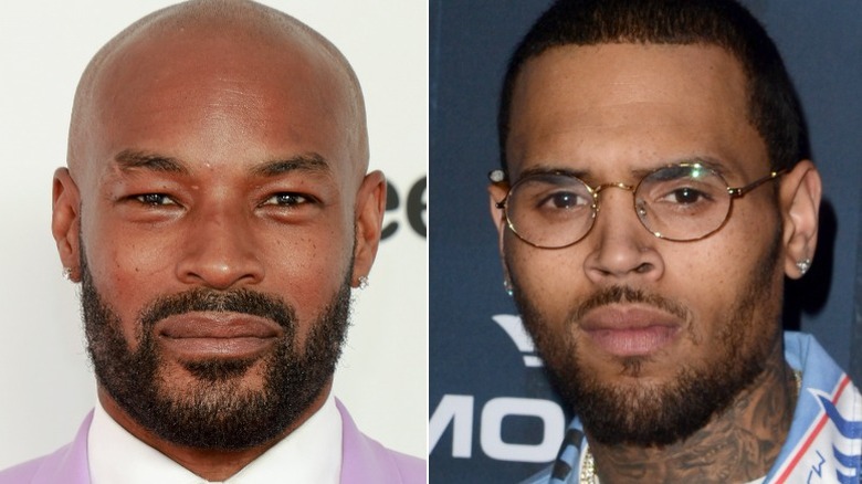 Tyson Beckford, a sinistra, e Chris Brown, a destra