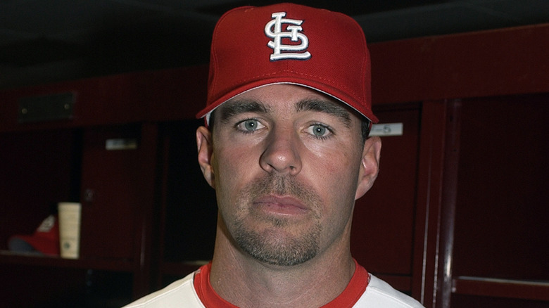 Cappellino da baseball rosso di Jim Edmonds