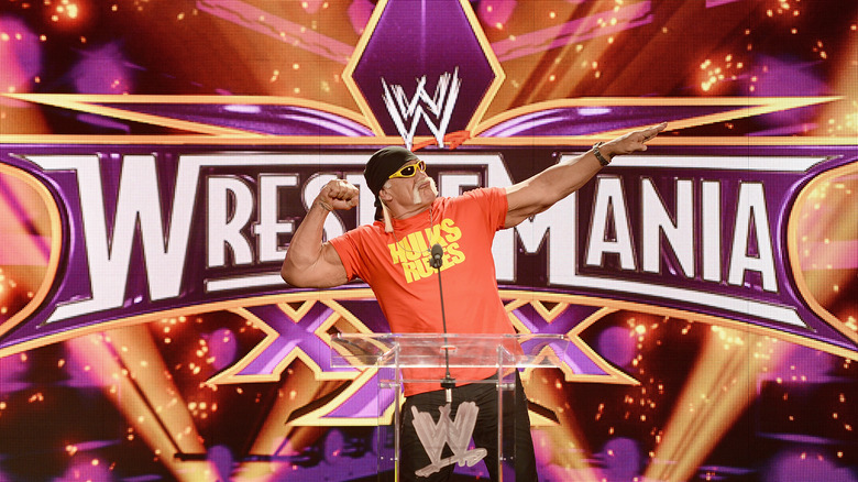 Hulk Hogan all'evento di Wrestlemania, in posa