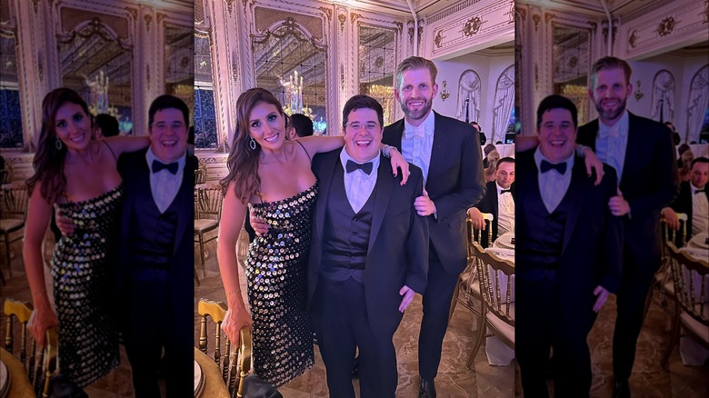 Alina Habba con Eric Trump e un amico