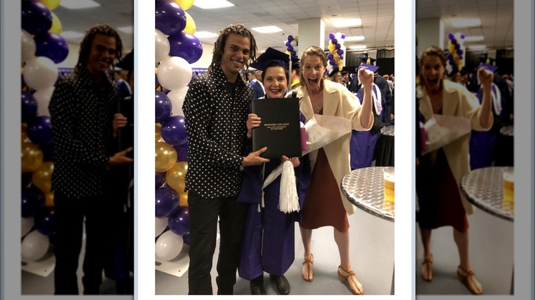 Isabella Rossellini festeggia la laurea con la famiglia