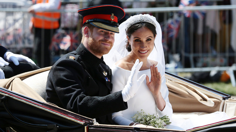 Il principe Harry e Meghan Markle il giorno del loro matrimonio