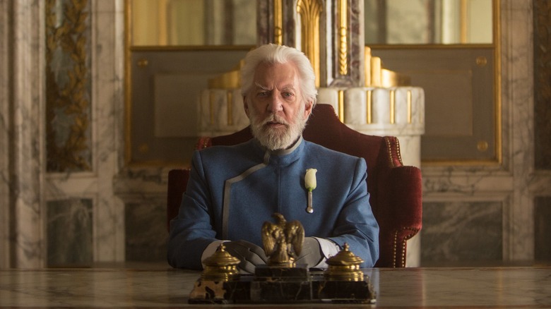 Donald Sutherland sul set di Hunger Games