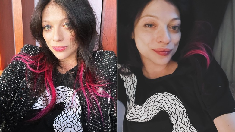 Michelle Trachtenberg con camicia di serpente