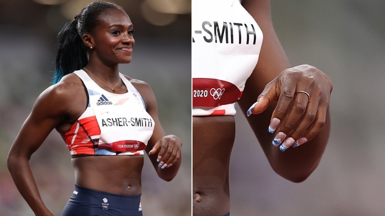 Dina Asher-Smith in gara nel 2021