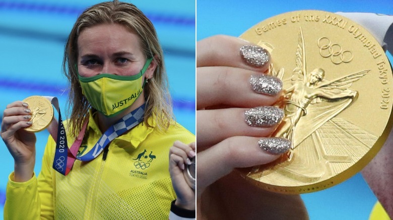 Ariarne Titmus con medaglia d'oro