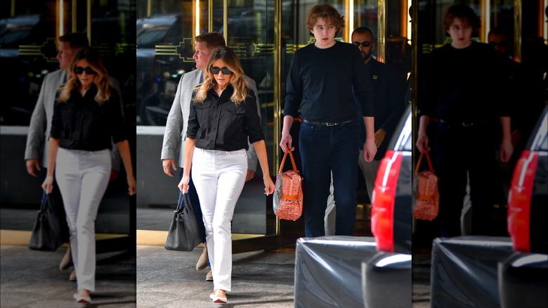 Melania e Barron Trump tengono le borse