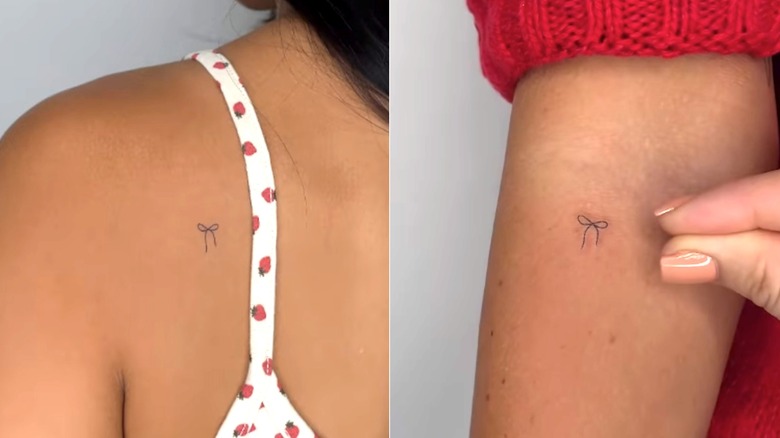 Due piccoli tatuaggi a forma di fiocco