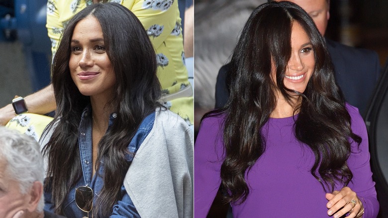 Meghan Markle con i capelli lunghi e ondulati