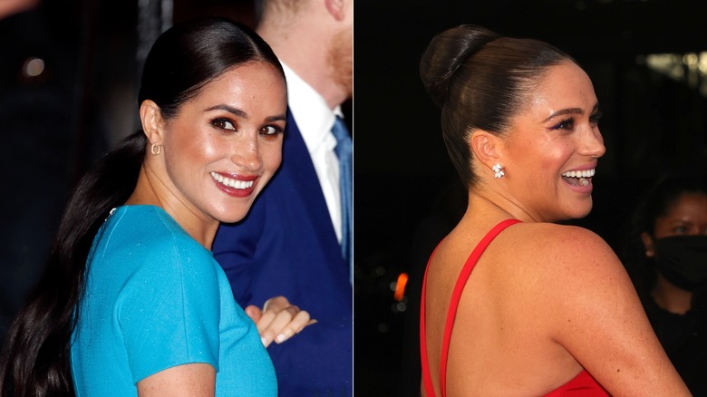 Meghan Markle con acconciature raccolte