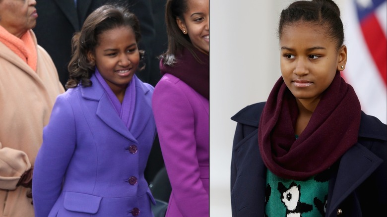 Sasha Obama in maglione intarsiato