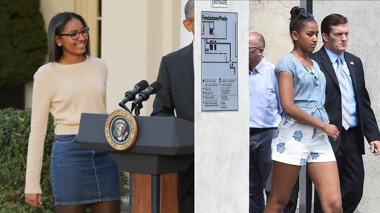 Sasha Obama in pantaloncini corti